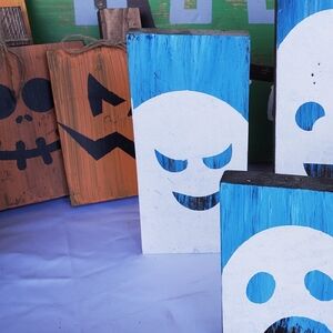 Wooden Halloween Pumpkin Blocks - DYI